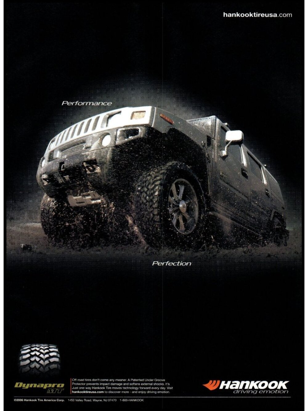 2007 Hummer H2 SUV Hankook Dynapro MT Tires Vintage Print Ad Off Road Wall Art